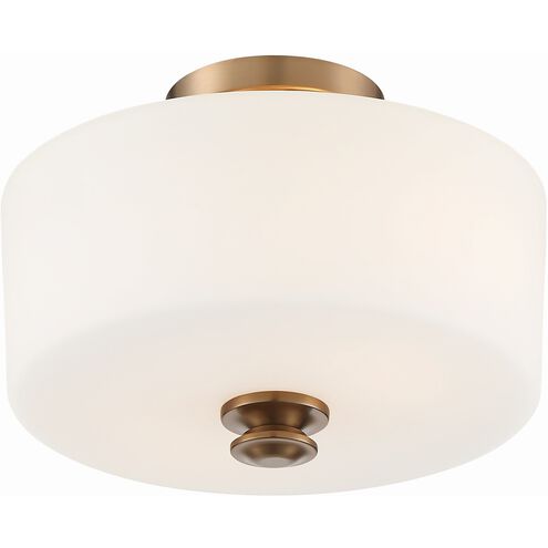 Crystorama TRA-A3302-VG Travis 2 Light 12.5 inch Vibrant Gold Flush ...