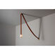 Art & Alchemy SNAPS LED 4 inch Sterling Pendant Ceiling Light in Black Leather with Alabaster, Small