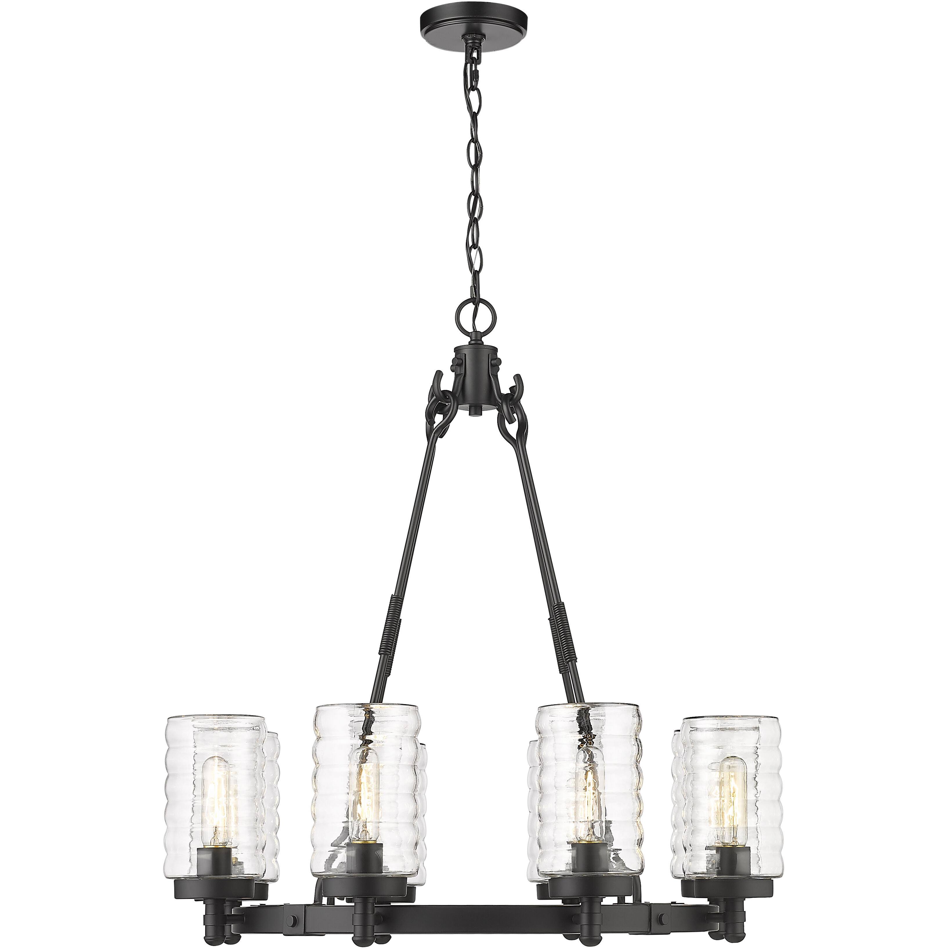 Tahoe 8 Light 29 inch Matte Black Outdoor Chandelier