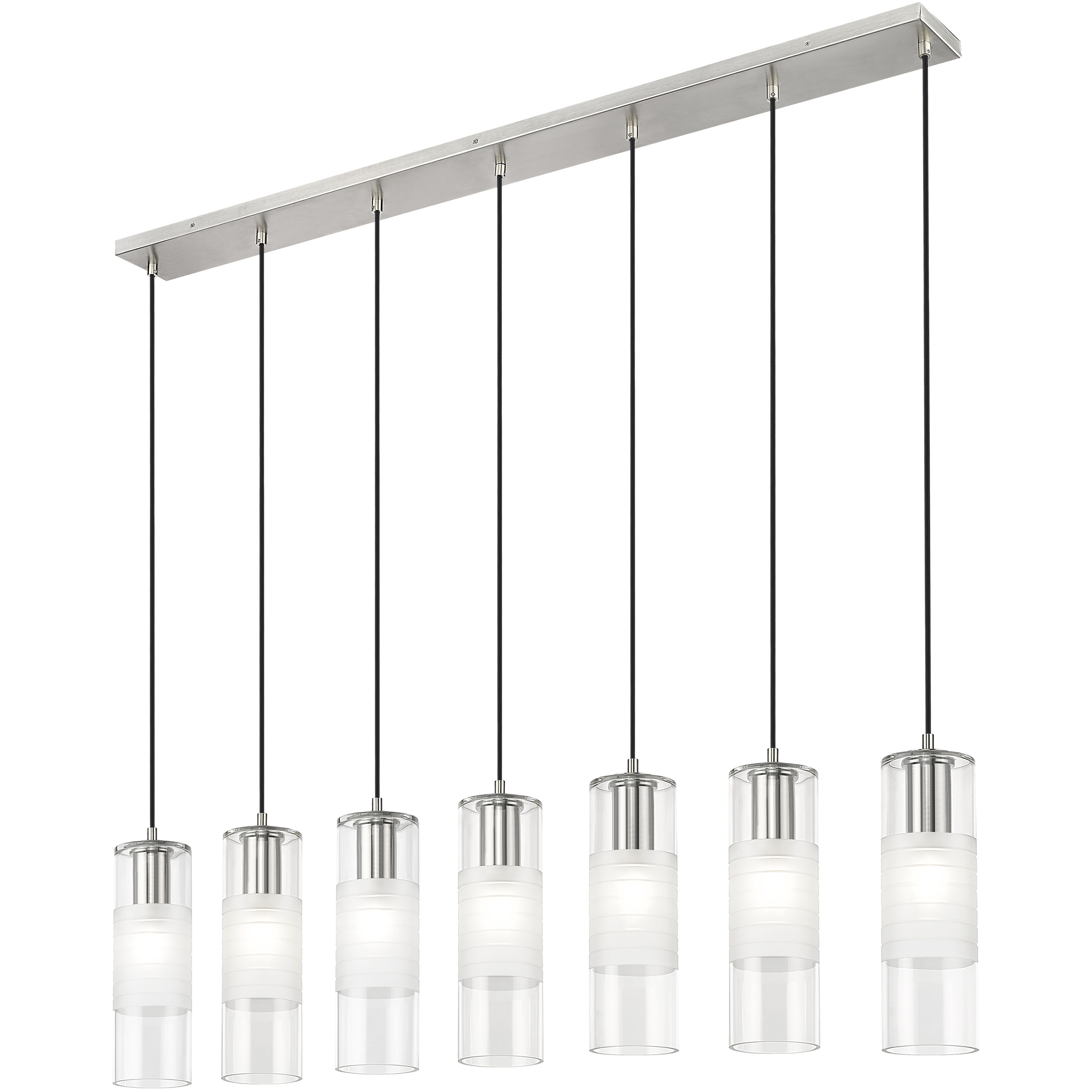 Alton 7 Light 54 inch Brushed Nickel Linear Chandelier Ceiling Light