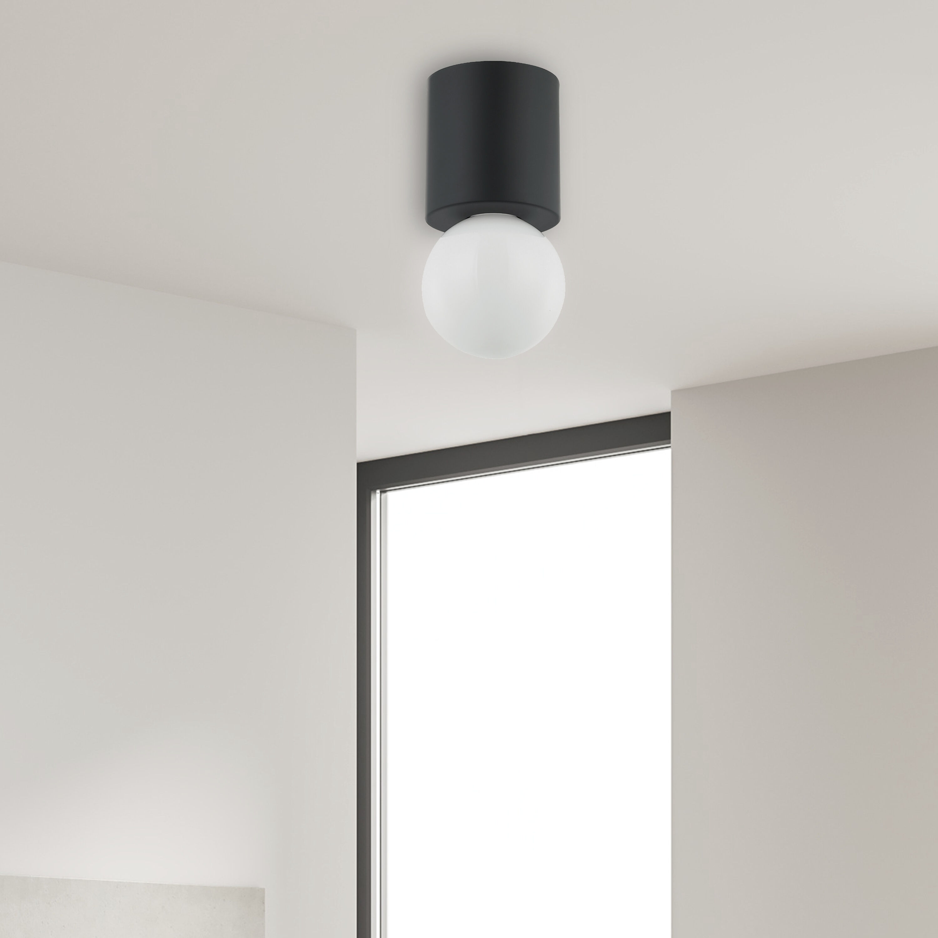 Theron 1 Light 4.75 inch Matte Black Flush Mount Ceiling Light