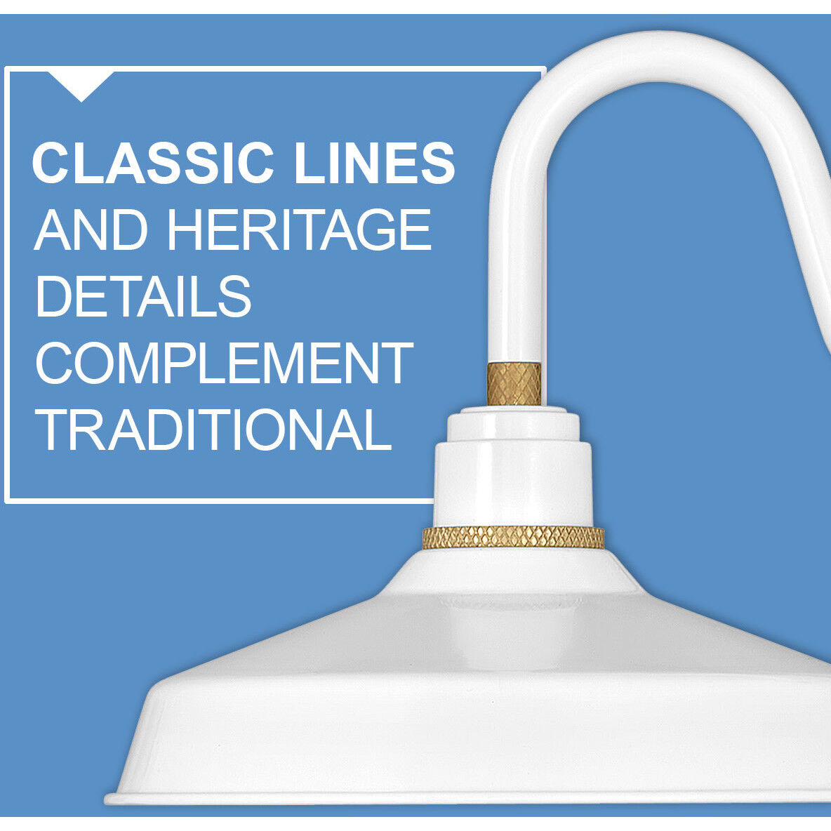 Foundry Classic Outdoor Barn Light in Gloss White, Gooseneck