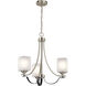 Tula 3 Light 21 inch Brushed Nickel Chandelier/Semi Flush Ceiling Light