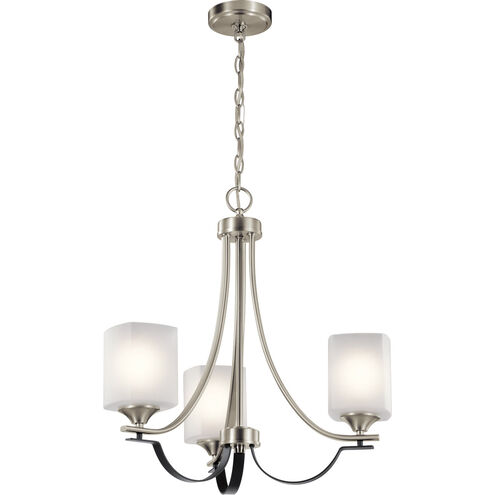 Tula 3 Light 21 inch Brushed Nickel Chandelier/Semi Flush Ceiling Light