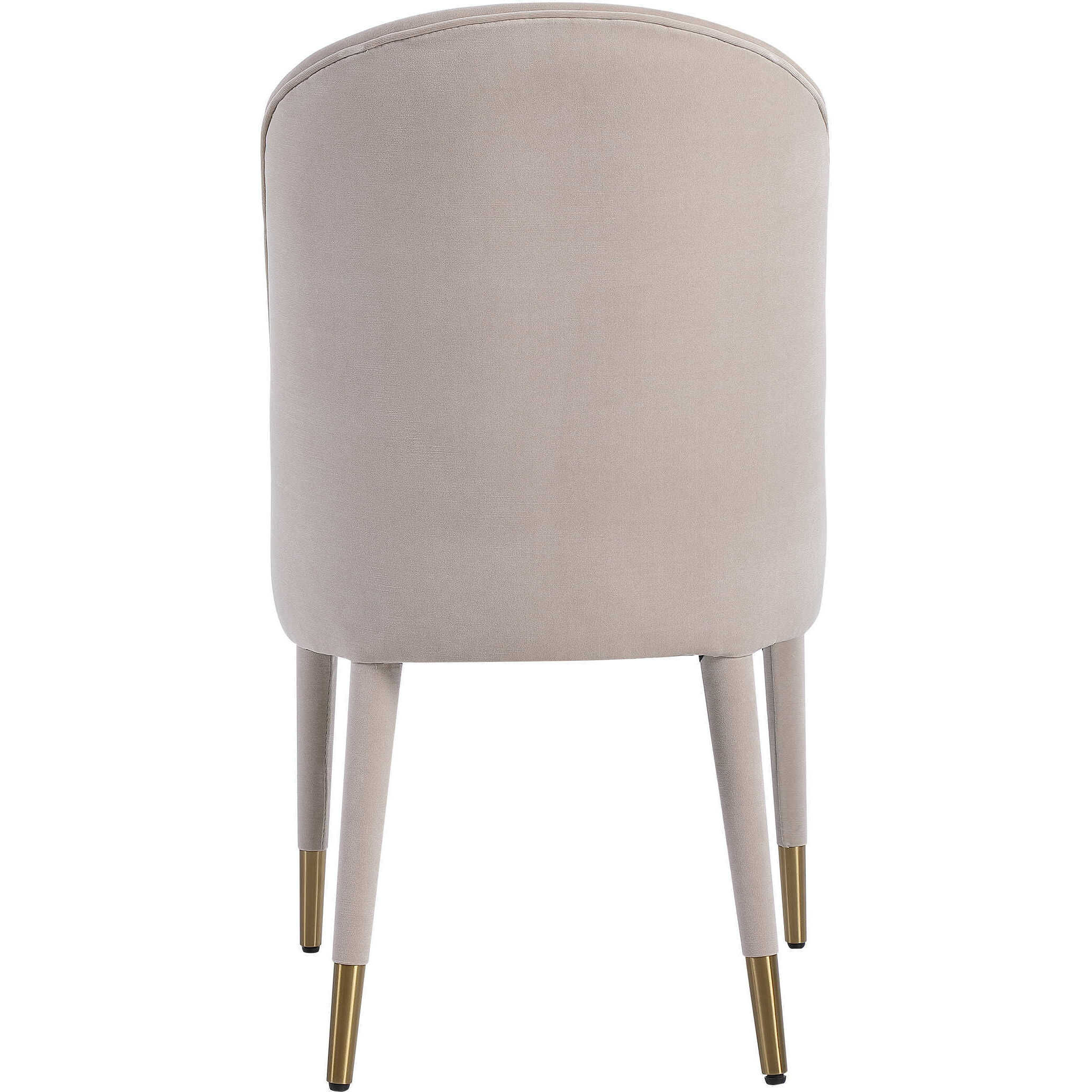 Brie Champagne Velvet and Brushed Brass Armless Chairs, Set of 2