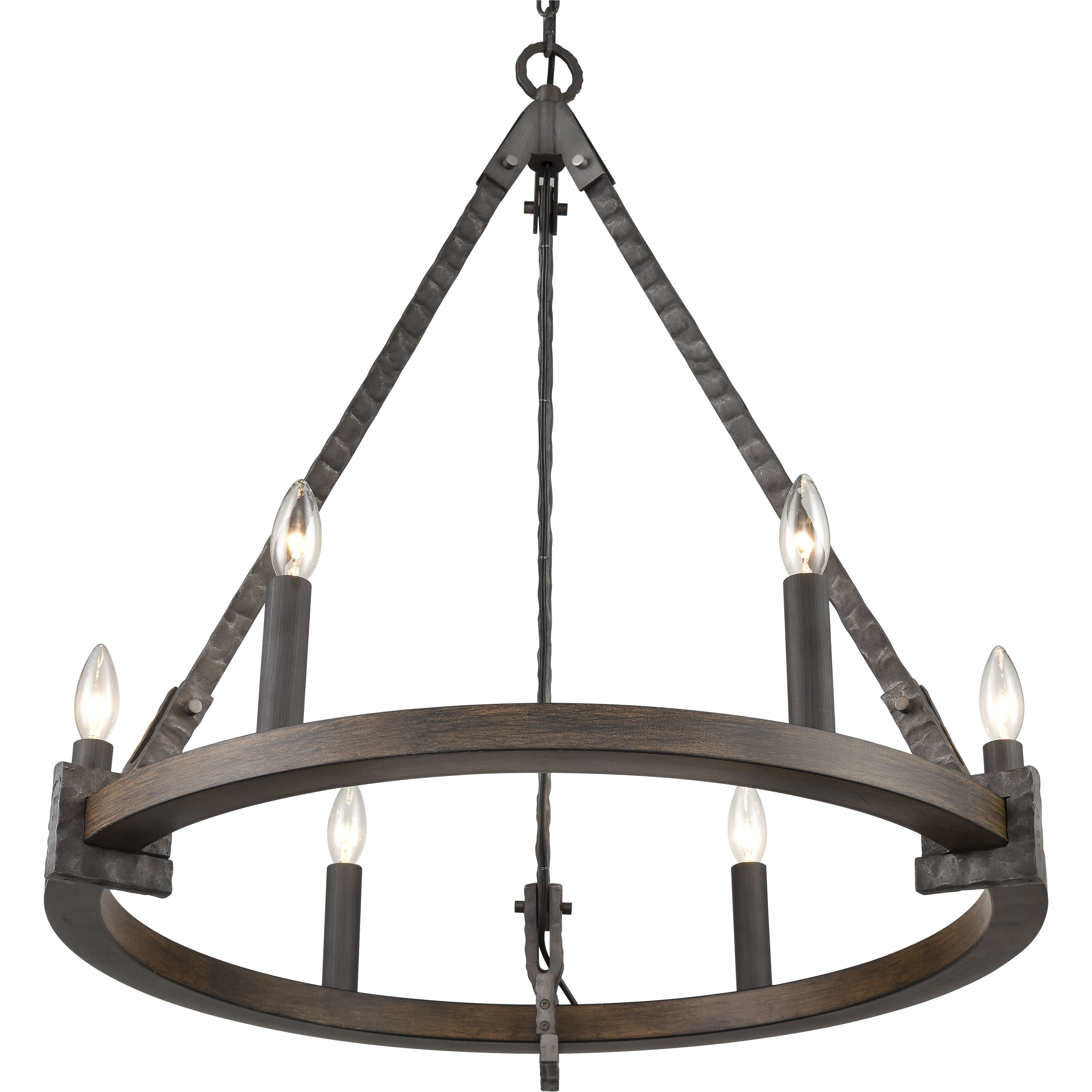 Harwell 6 Light 28.75 inch Antique Millwood Chandelier Ceiling Light