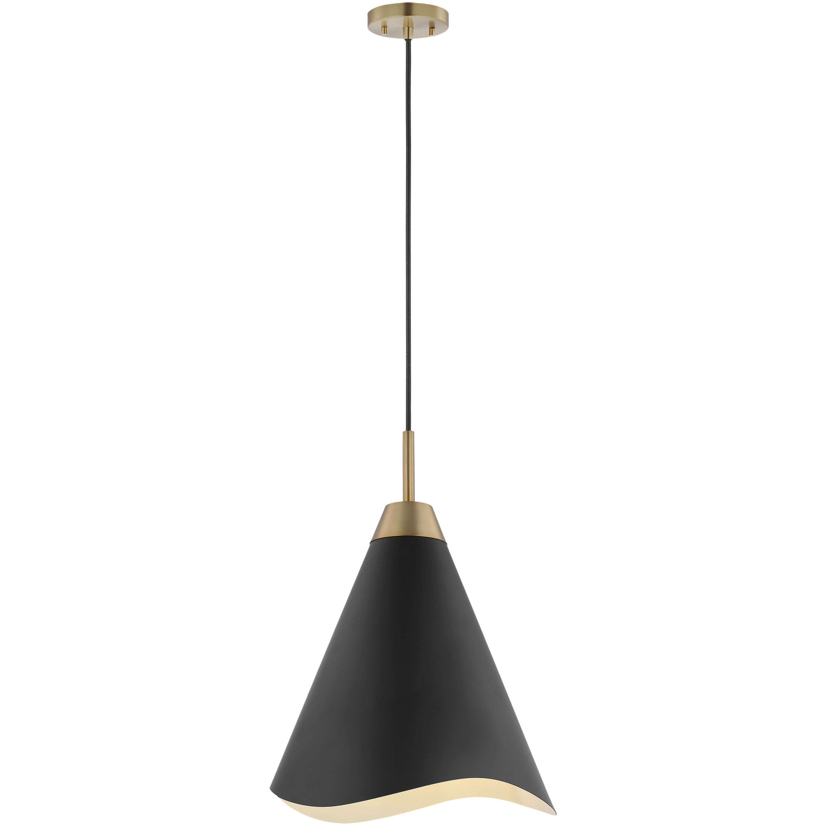 Tango 1 Light 7.88 inch Matte Black/Burnished Brass Pendant Ceiling Light