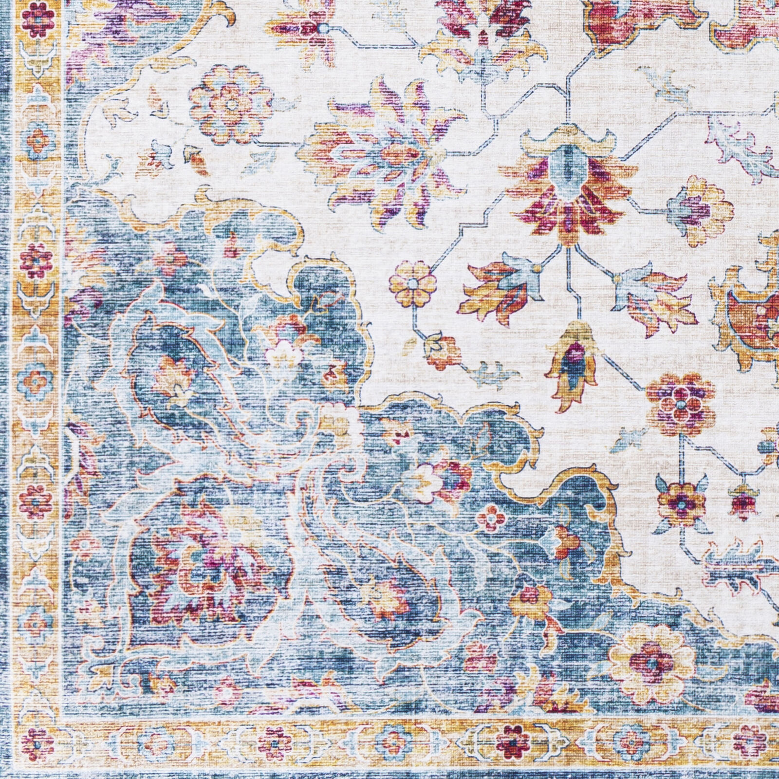 Iris 90 X 30 inch Light Blue Rug in 2.5 x 8, Runner