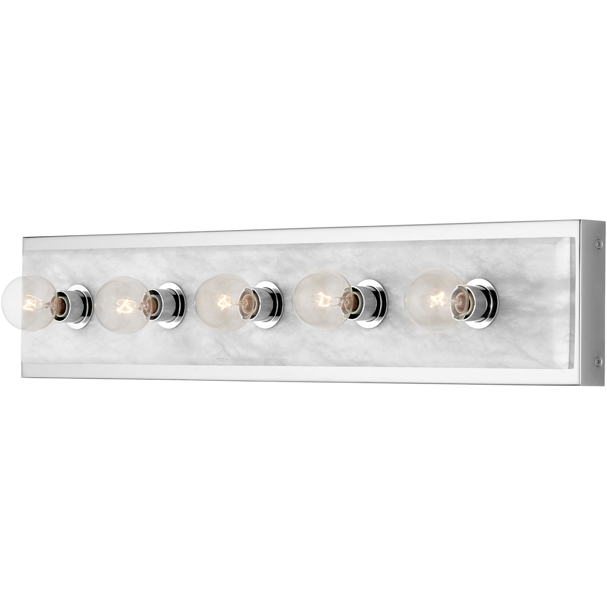 Berdine 5 Light 5 inch Natural/Polished Nickel Bath Bar Wall Light, Large