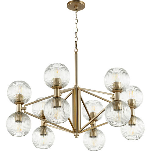 Helios 12 Light 33 inch Aged Brass Chandelier Ceiling Light