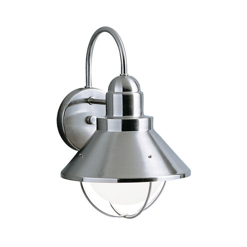 Seaside 1 Light 12 inch Brushed Nickel Outdoor Wall, Medium