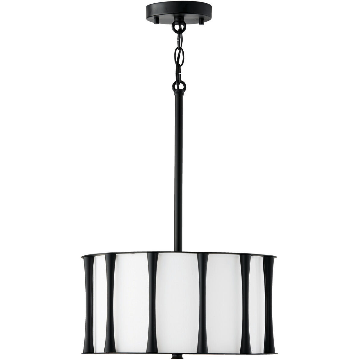 Bodie 3 Light 15 inch Matte Black Semi-Flush Mount Ceiling Light, Convertible Dual Mount