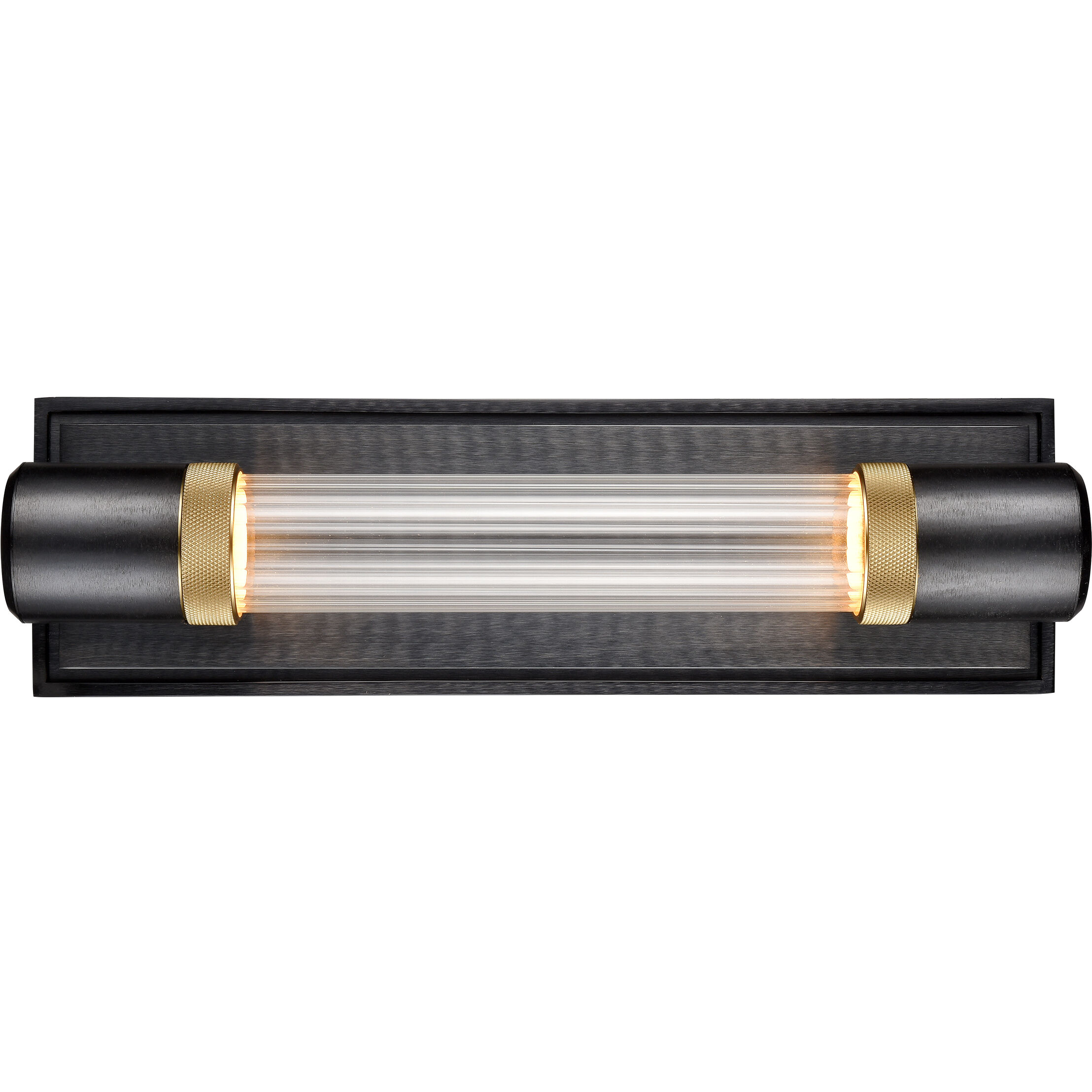 Zigrina 2 Light 5.25 inch Satin Brushed Black with Aged Brass Wall Sconce Wall Light