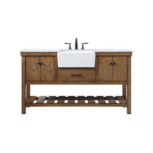 Clement 60 X 22 X 34 inch Driftwood Bathroom Vanity Cabinet