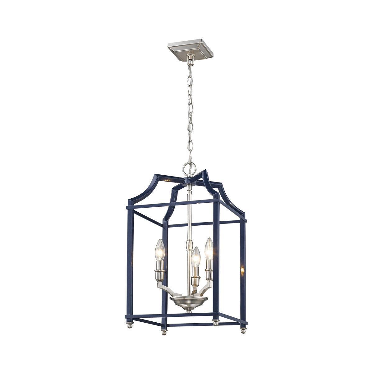 Leighton 3 Light 12 inch Pewter Pendant Ceiling Light in Navy