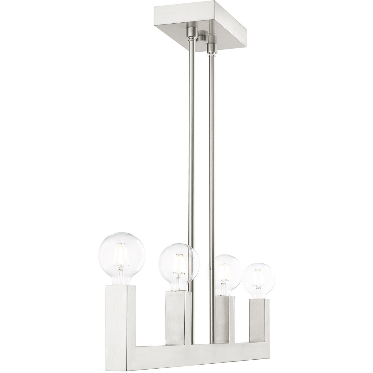 Solna 4 Light 34 inch Brushed Nickel Linear Chandelier Ceiling Light