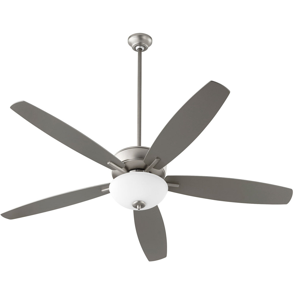 Breeze 60 inch Satin Nickel with Silver/Weathered Gray Blades Ceiling Fan