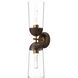Alora Mood Emil 2 Light 5 inch Aged Gold and Walnut Bath Vanity Light Wall Light