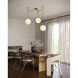 Petra 9.88 inch Vintage Brass and Cloud Glass Chandelier Ceiling Light