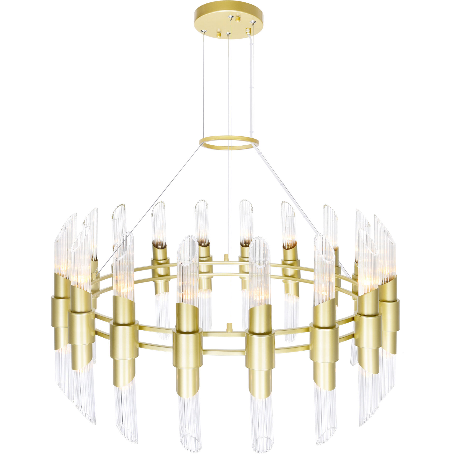 Croissant 36 Light 40 inch Satin Gold Chandelier Ceiling Light