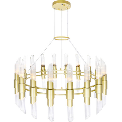 Croissant 36 Light 40 inch Satin Gold Chandelier Ceiling Light