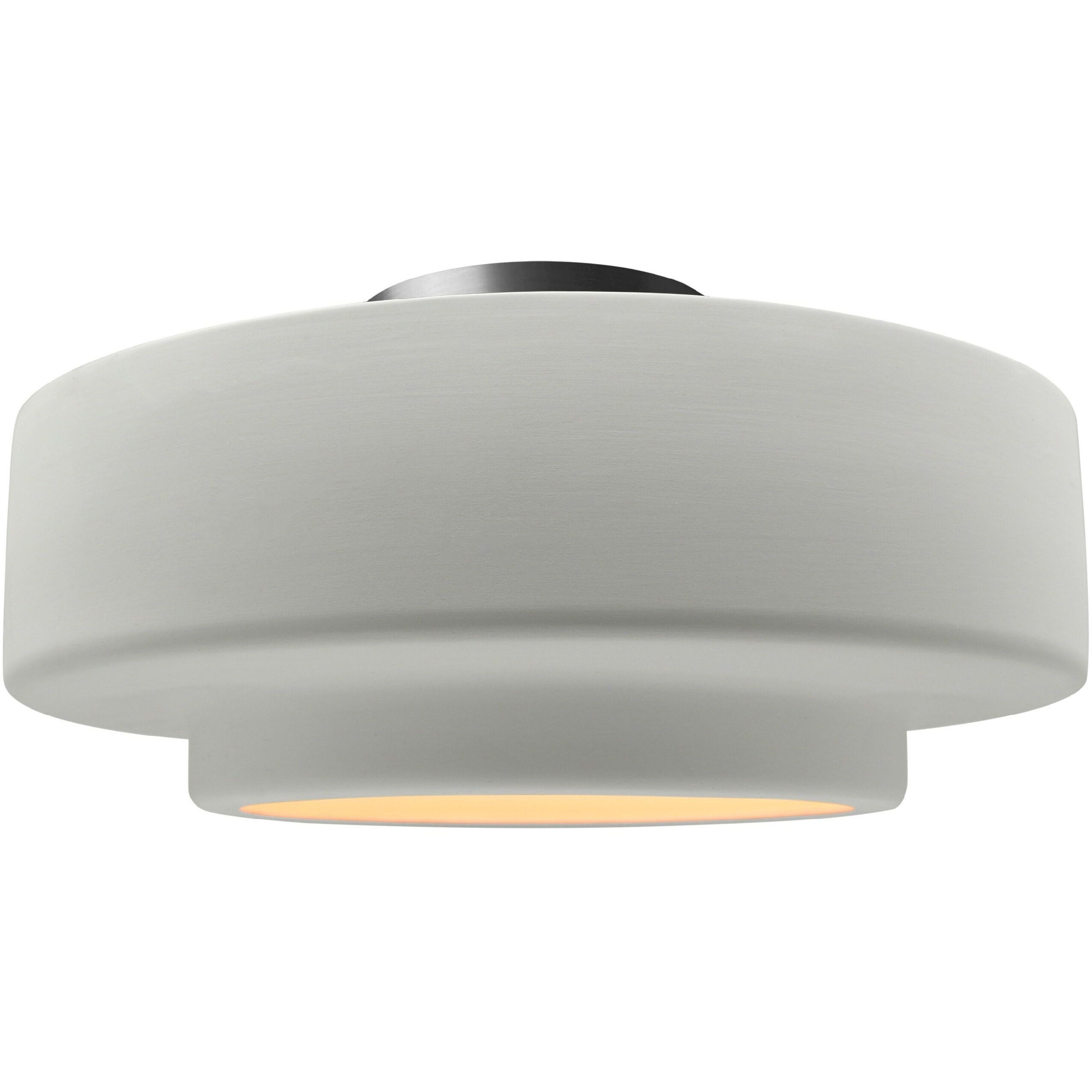 Radiance Collection - Tier 1 Light 14.5 inch Matte White and Brushed Nickel Semi-Flush Ceiling Light in Replaceable Bulb, 14.5W x 7.25H, Form+Finish+Function