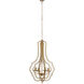 Valerio 19 inch Antique Gold Chandelier Ceiling Light