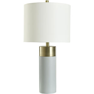 Signature 28 inch 100 watt Soft Brass and Natural Cement Table Lamp Portable Light