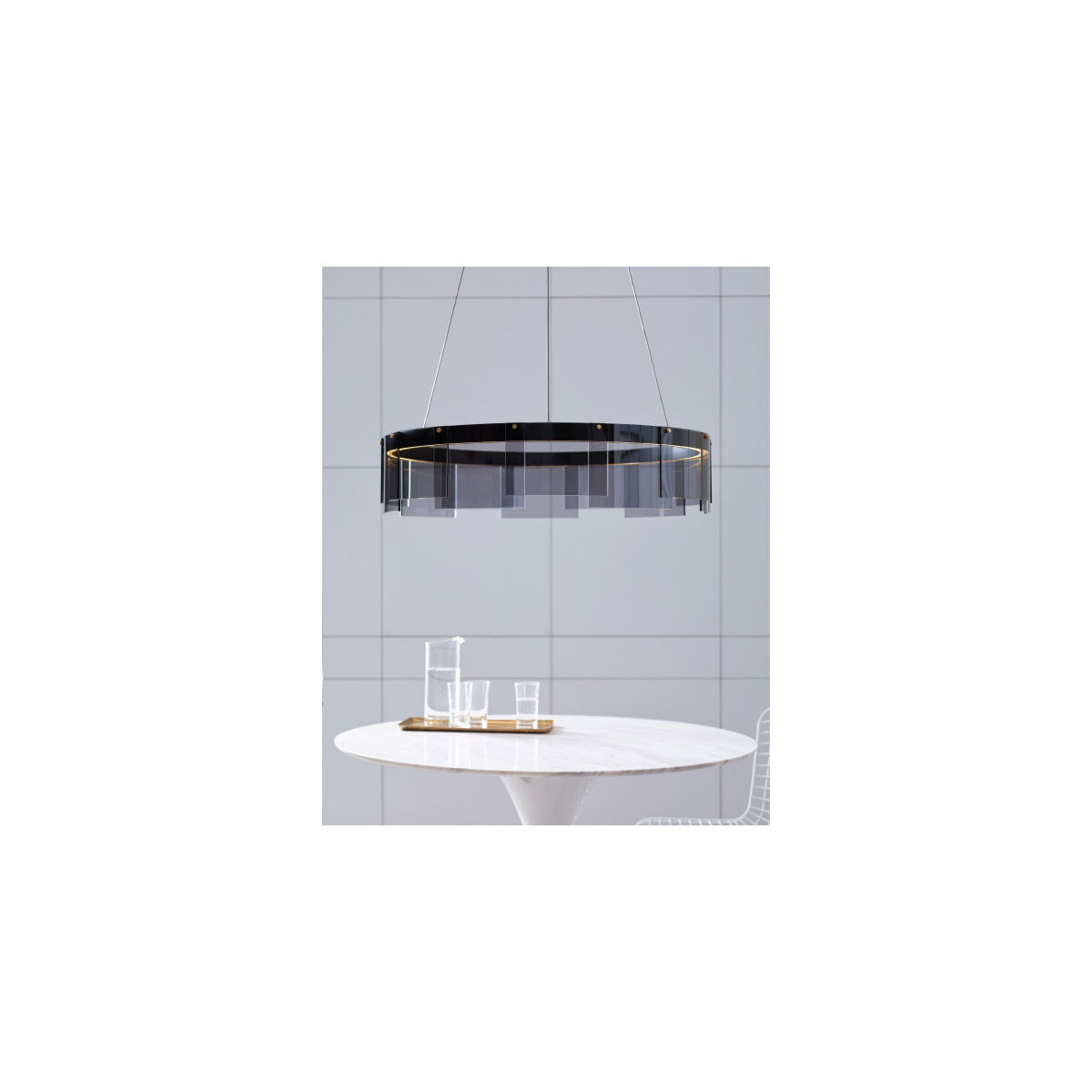 Sean Lavin Stratos LED 30.6 inch Frost/Satin Nickel Chandelier Ceiling Light, Integrated LED