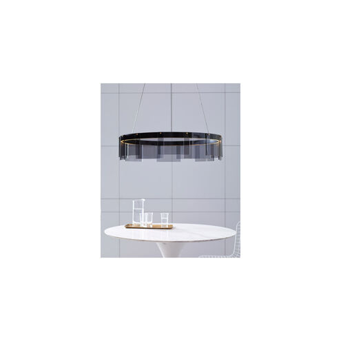 Sean Lavin Stratos LED 30.6 inch Frost/Satin Nickel Chandelier Ceiling Light, Integrated LED