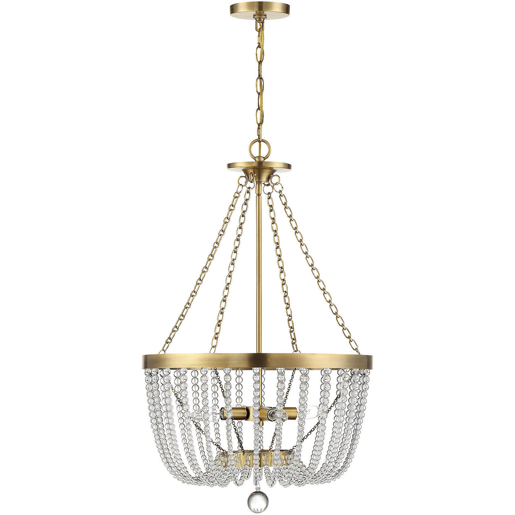 Bergamo 4 Light 19.83 inch Warm Brass Pendant Ceiling Light