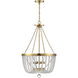 Bergamo 4 Light 19.83 inch Warm Brass Pendant Ceiling Light