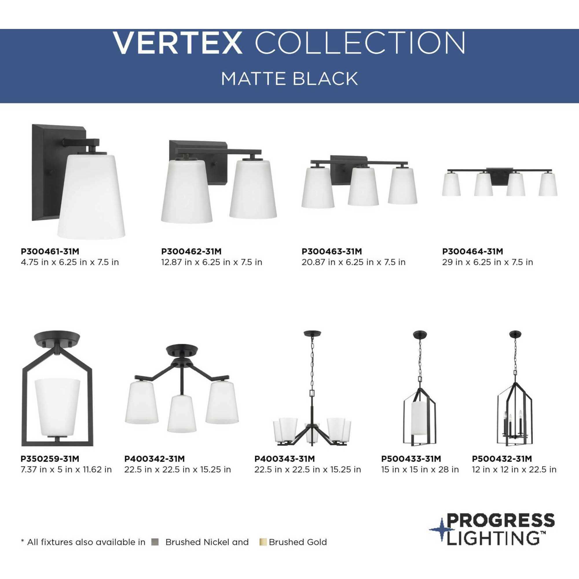 Vertex 1 Light 4.75 inch Matte Black Bath Light Wall Light