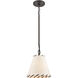 Marion 1 Light 9 inch Oil Rubbed Bronze with Natural Pendant Ceiling Light