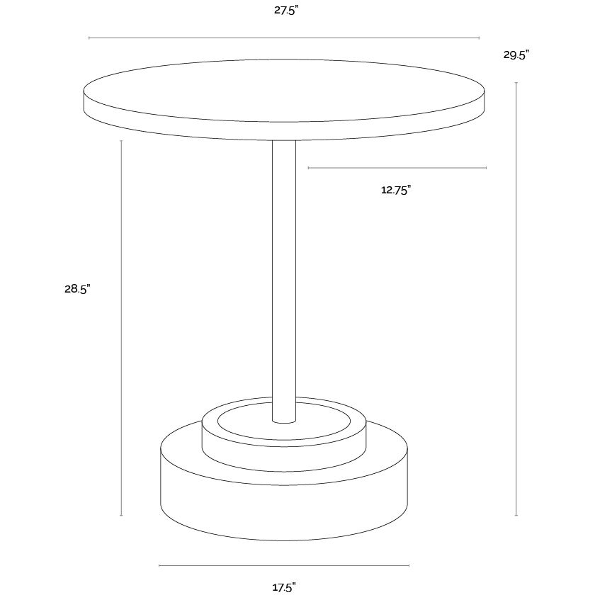 Marlowe 29.5 X 27.5 inch Black / Grey Outdoor Bistro Table