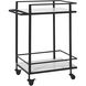 Colton Matte Black and White Bar Cart