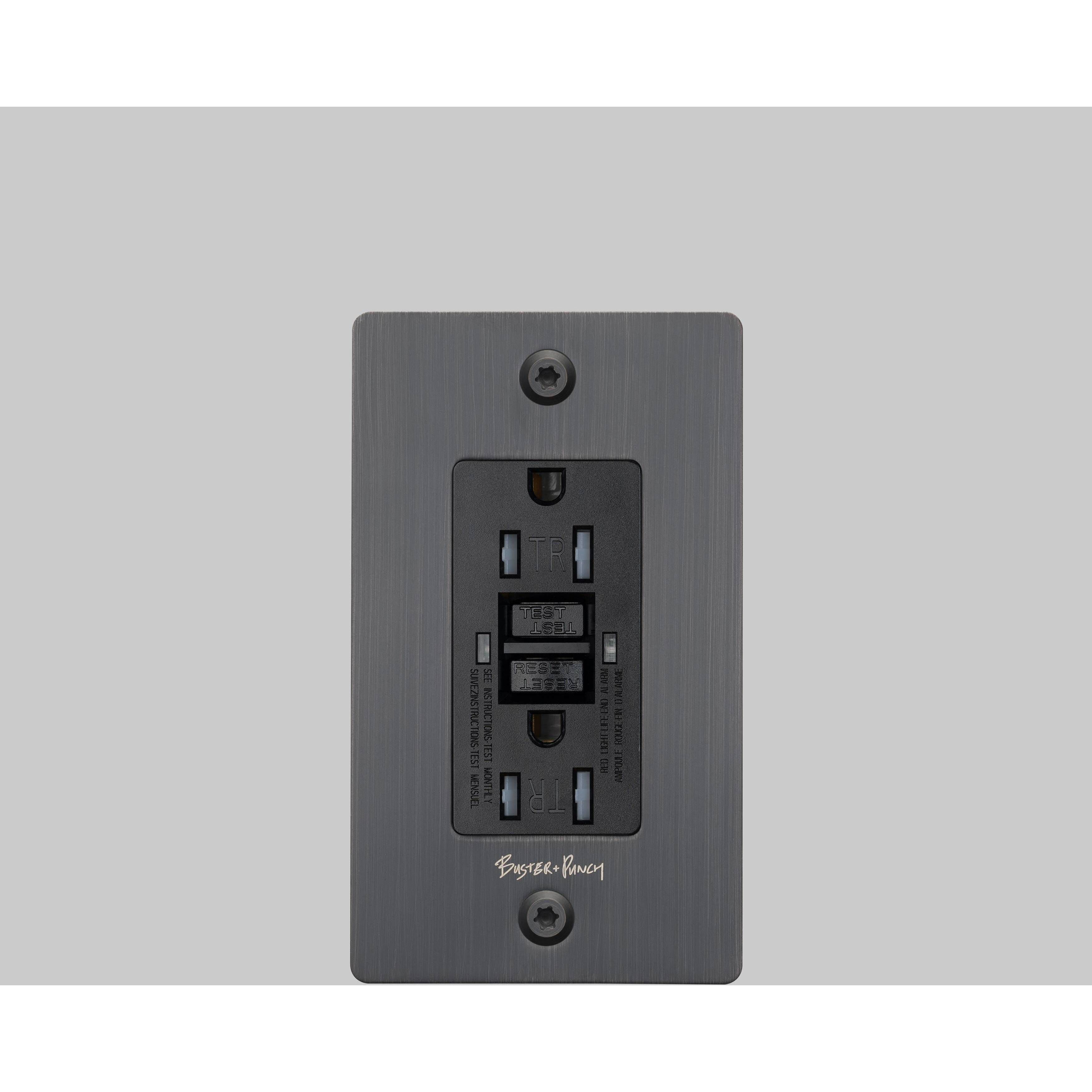 1G Duplex 125 Smoked Bronze Outlet, GFCI