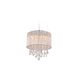 Beverly Dr. LED 16 inch Silver Silk String Dual Mount / Flush / Hanging Ceiling Light, Convertible to Hanging