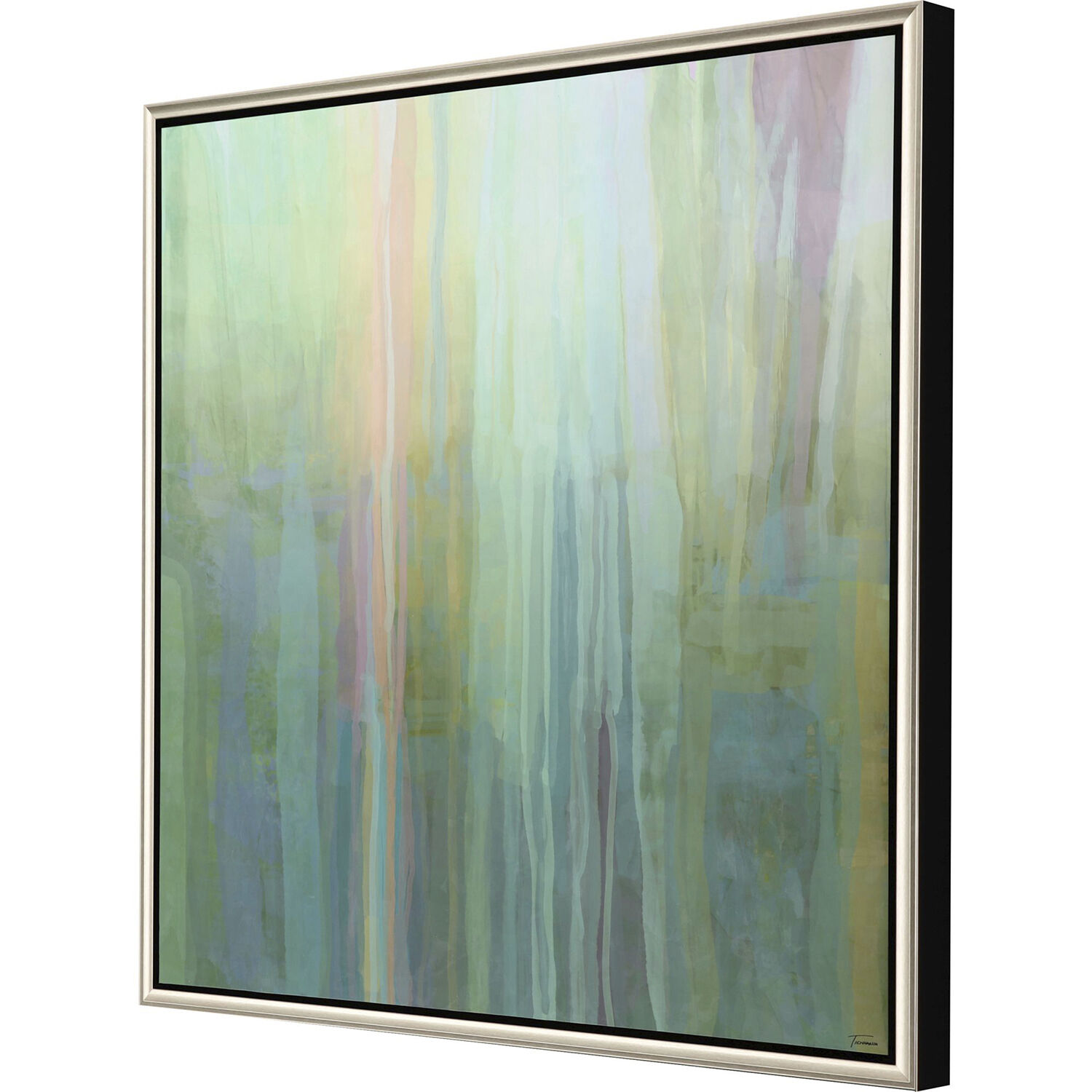 Passive I Blue and Green and Pink and Turquoise Framed Art