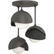 Brooklyn 3 Light 12 inch Natural Iron and Black Semi-Flush Ceiling Light in Natural Iron/Black
