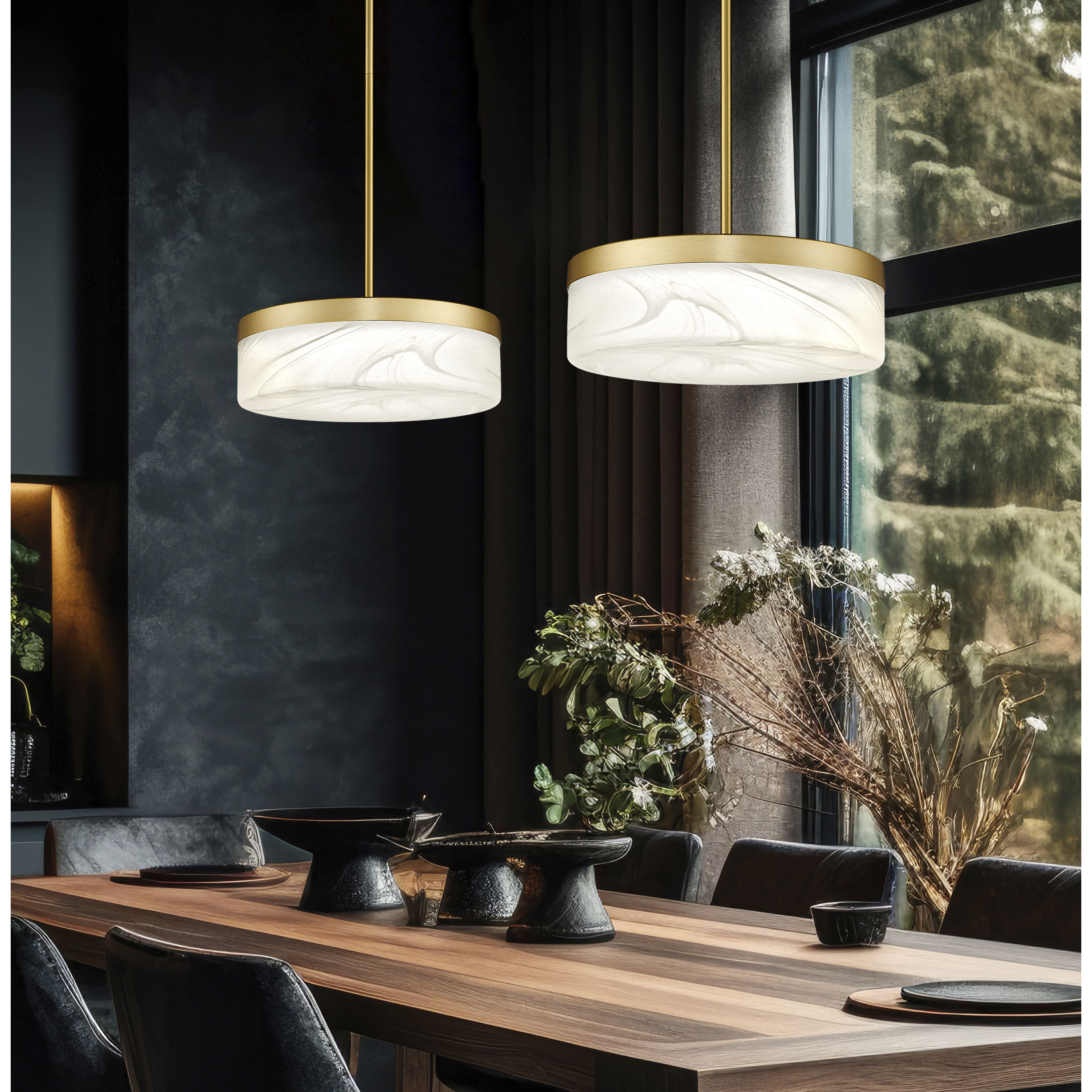Renaud Pendant Ceiling Light in Modern Gold