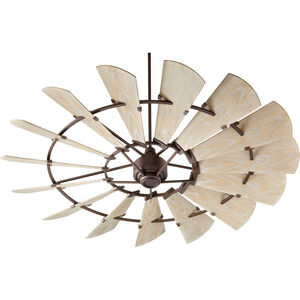 Windmill 72 inch Oiled Bronze with Weathered Oak Blades Outdoor Ceiling Fan