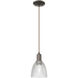 Arcadia Castile 1 Light 6 inch Oil Rubbed Bronze Mini Pendant Ceiling Light in Clear