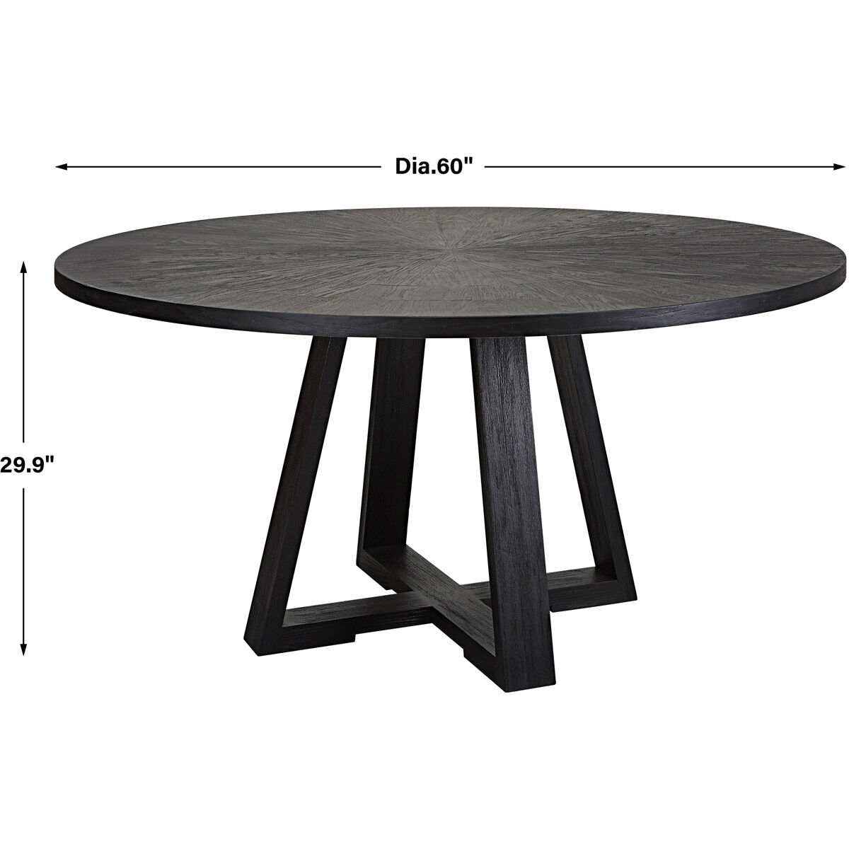 Uttermost 25206 Gidran 60 X 30 inch Charcoal Black Dining Table