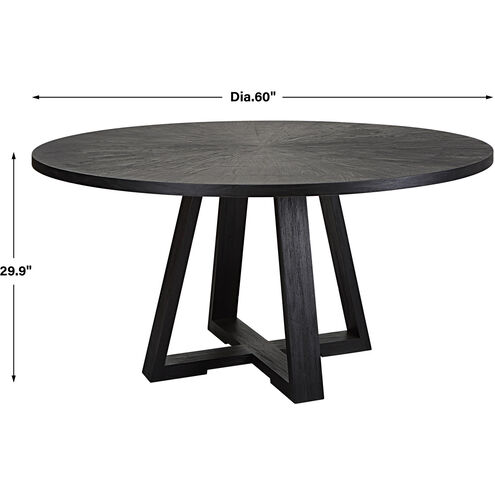 Uttermost 25206 Gidran 60 X 30 inch Charcoal Black Dining Table
