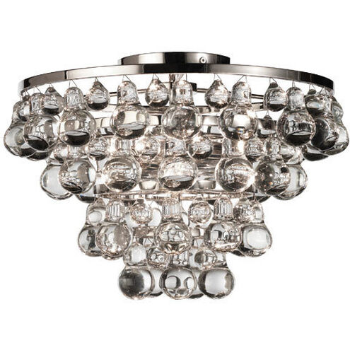 Bling 2 Light 16.75 inch Polished Nickel Flushmount Ceiling Light