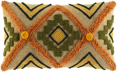 Declan 20 X 12 inch Olive/Coral/Dark Green/Saffron/Camel Pillow Kit, Lumbar