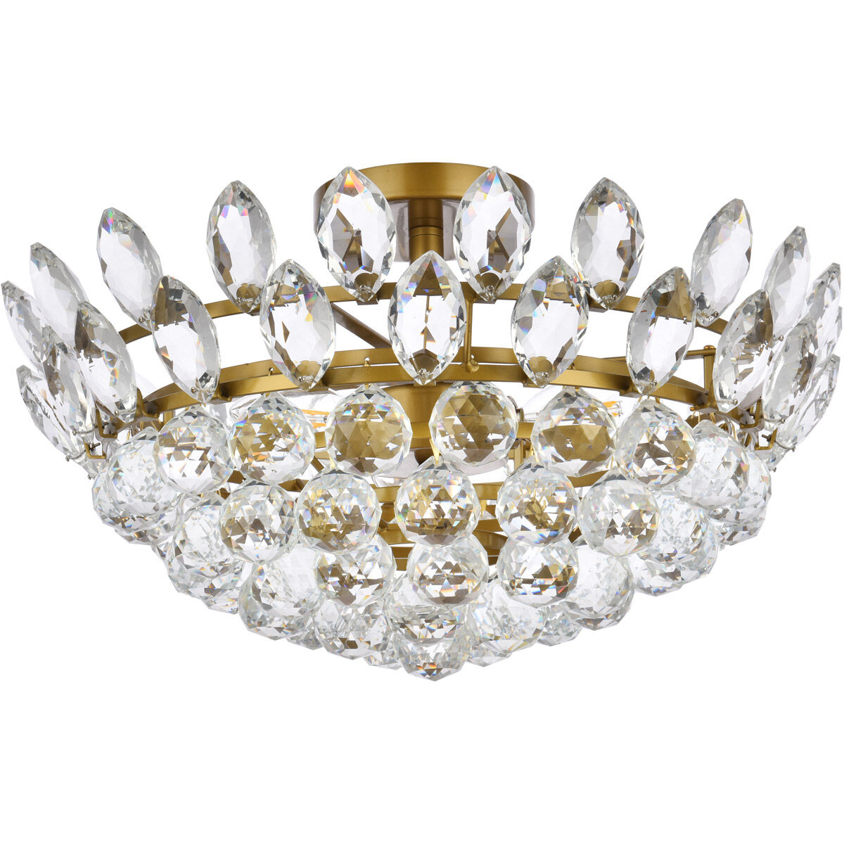 Emilia 5 Light 18 inch Brass Flush Mount Ceiling Light