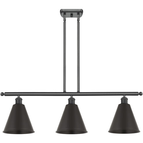 Ballston Cone 3 Light 36 inch Matte Black Island Light Ceiling Light