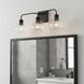 Tanner 3 Light 24.5 inch Matte Black Vanity Light Wall Light in Clear